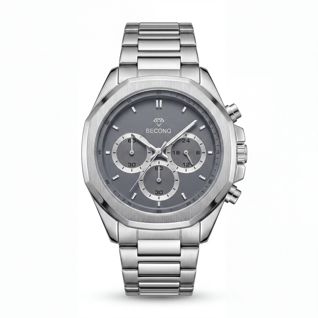 Beconq Vanguard Chronograph Çelik Kordon Erkek Kol Saati (85)