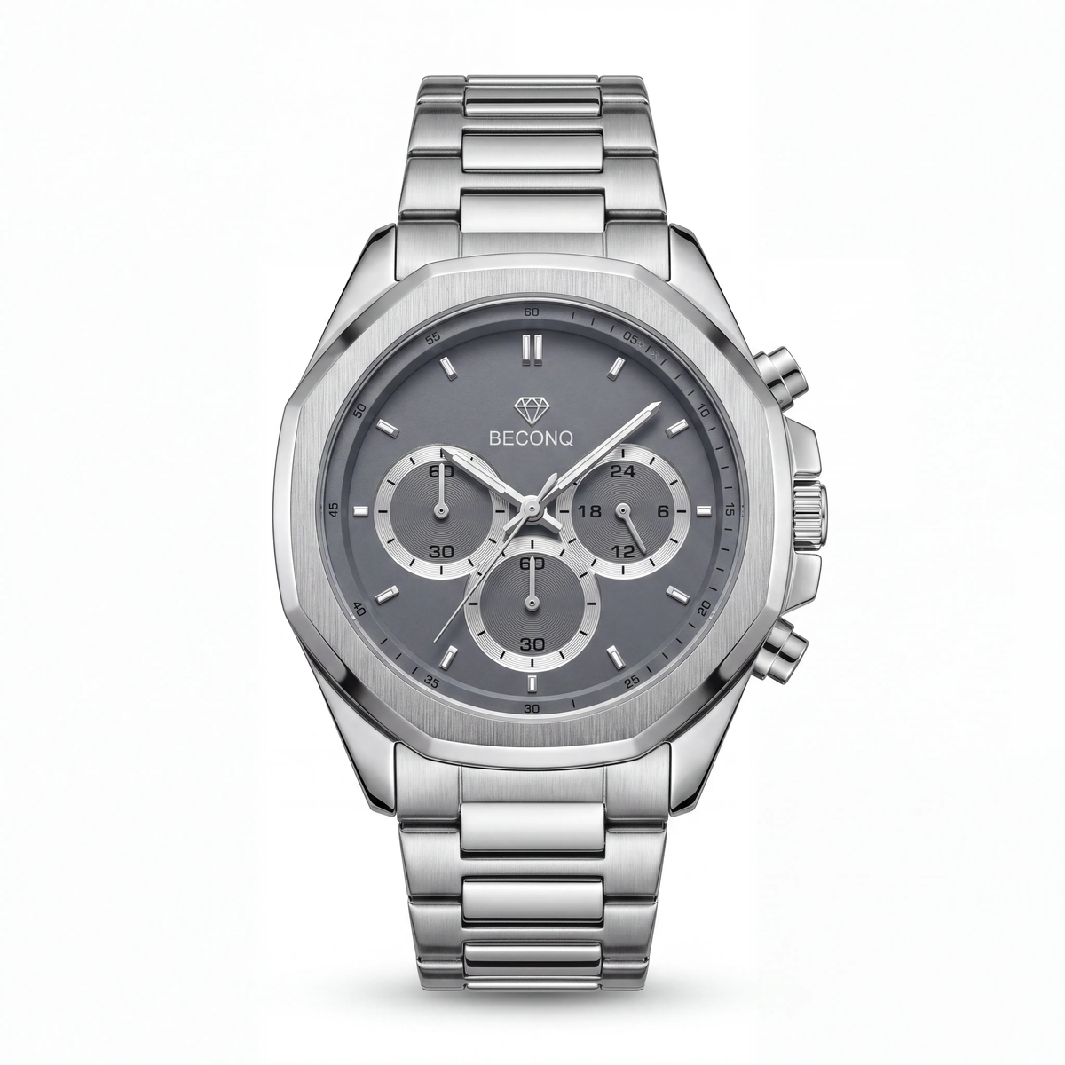 Beconq Vanguard Chronograph Çelik Kordon Erkek Kol Saati (85)