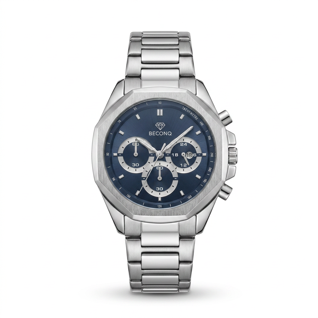 Beconq Vanguard Chronograph Çelik Kordon Erkek Kol Saati (87)