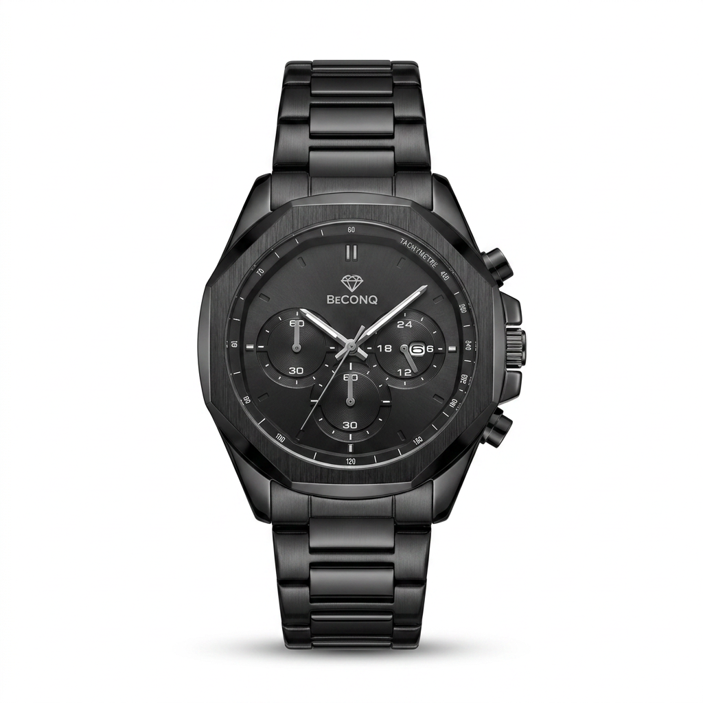 Beconq Vanguard Chronograph Çelik Kordon Erkek Kol Saati (88)
