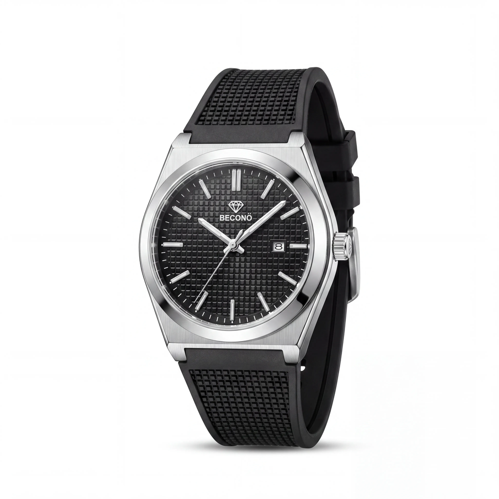 Beconq Texture Silikon Kordon Sportif Erkek Kol Saati (124)